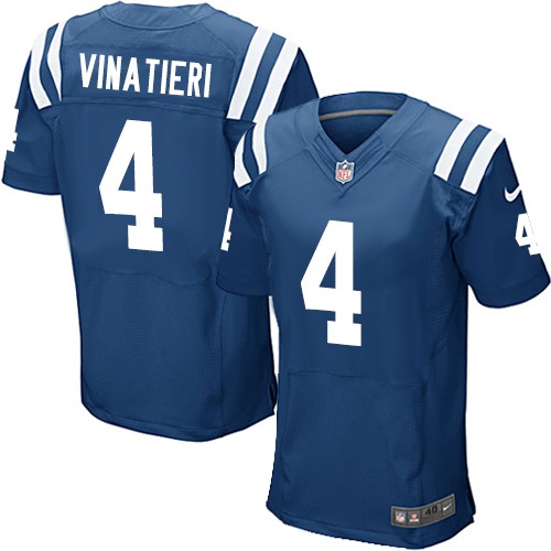 Men's Elite Adam Vinatieri Nike Jersey Royal Blue Home - #4 NFL Indianapolis Colts